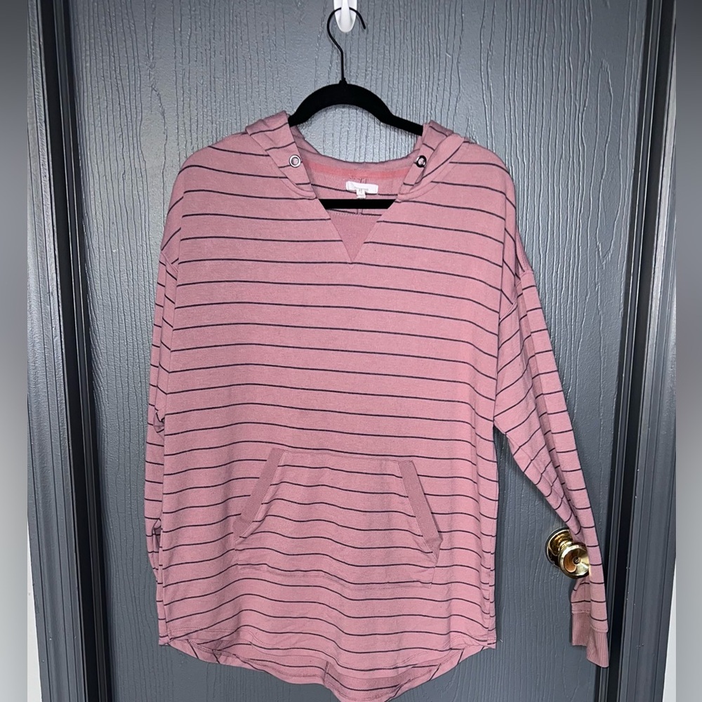 Striped hooded sweatshirt